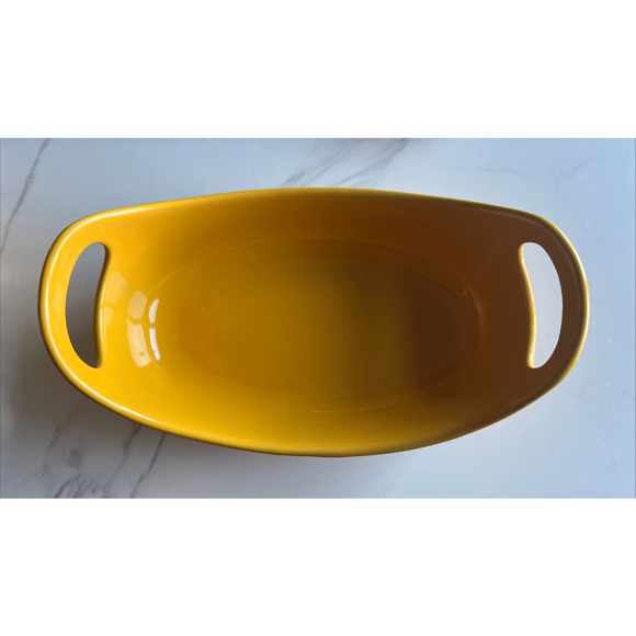 Rachel Ray Casserole Oval 1.25 Qt Golden Yellow Bakeware Stoneware Cassic w/hand - Picture 1 of 13